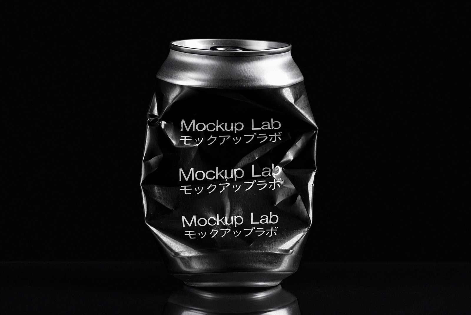 A single drink can mockup standing upright with a customizable label and background.